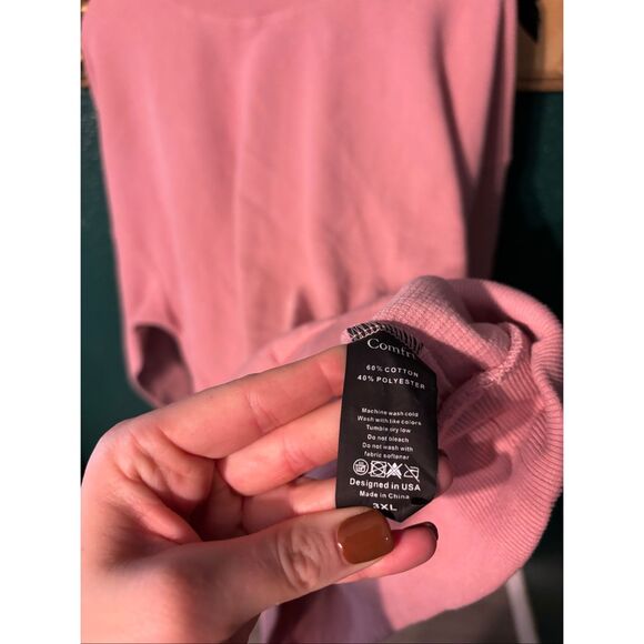 Comfrt Pink Waffle Knit Essential Crewneck Sz 3XL - Picture 3 of 3
